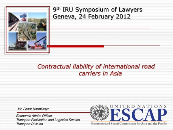 Contractual liability of international road carriers in Asia