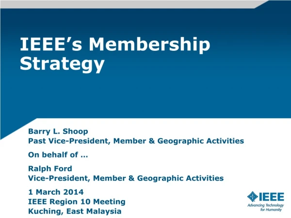 IEEE’s Membership Strategy