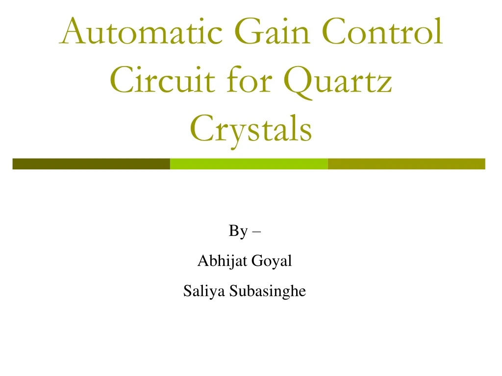 automatic gain control circuit for quartz crystals