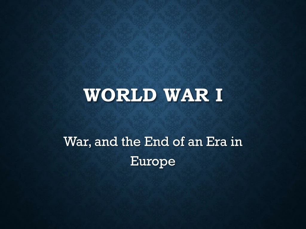 world war i