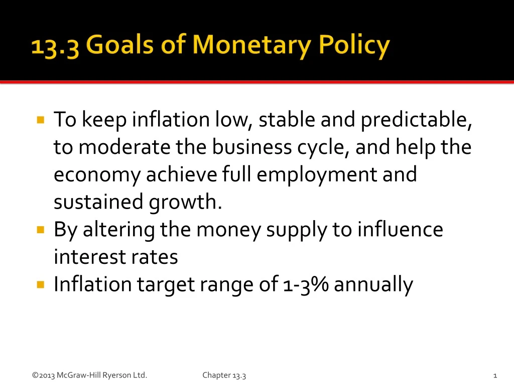 13 3 goals of monetary policy