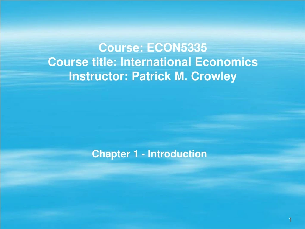 course econ5335 course title international