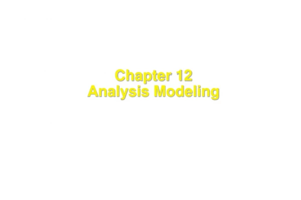 Chapter 12 Analysis Modeling