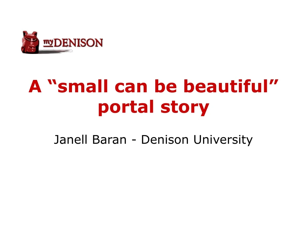 a small can be beautiful portal story