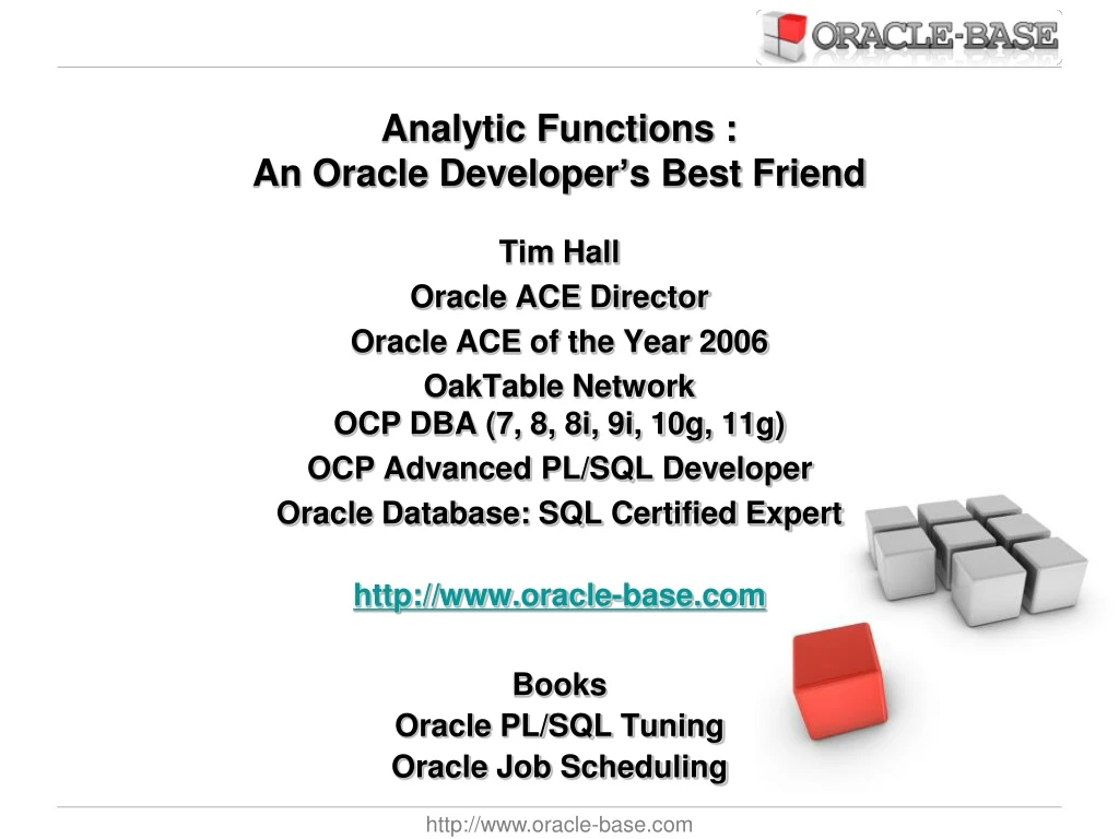 analytic functions an oracle developer s best friend