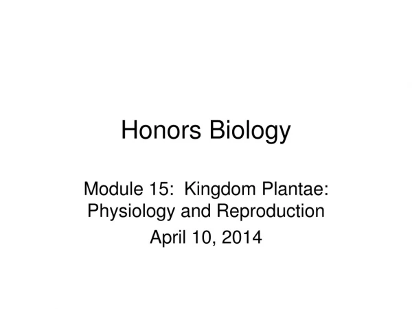 Honors Biology