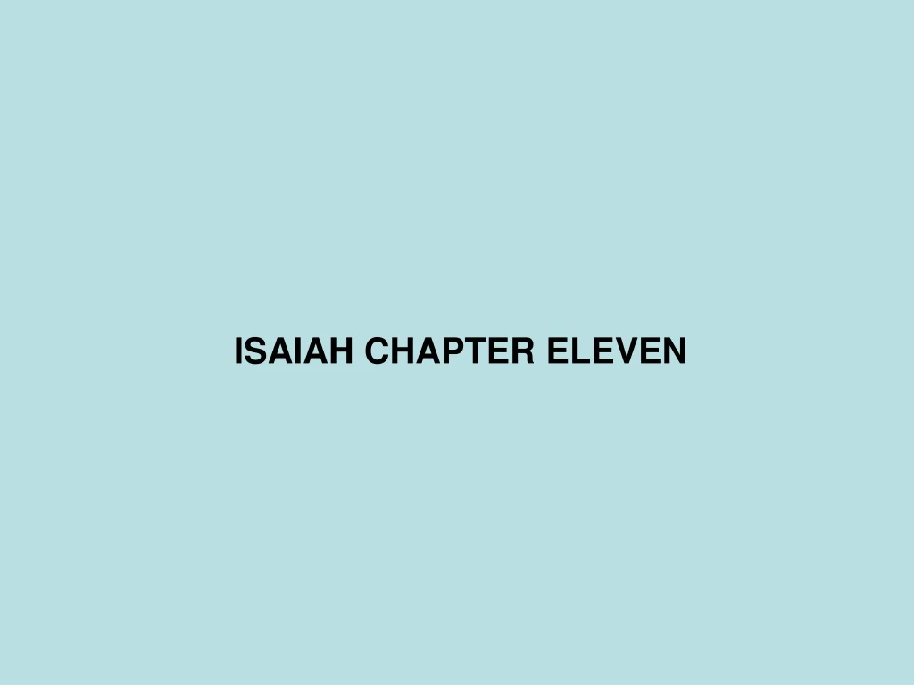 isaiah chapter eleven