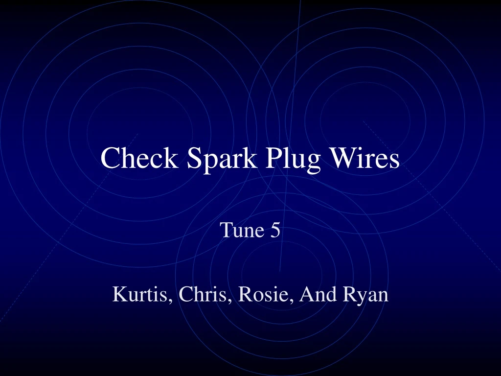 check spark plug wires
