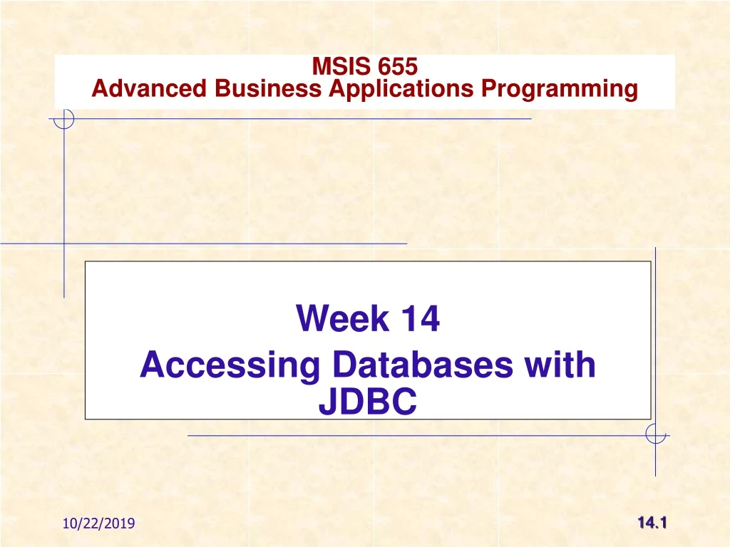 week 14 accessing databases with jdbc