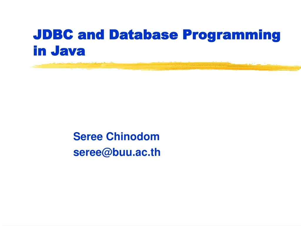 jdbc and database programming in java