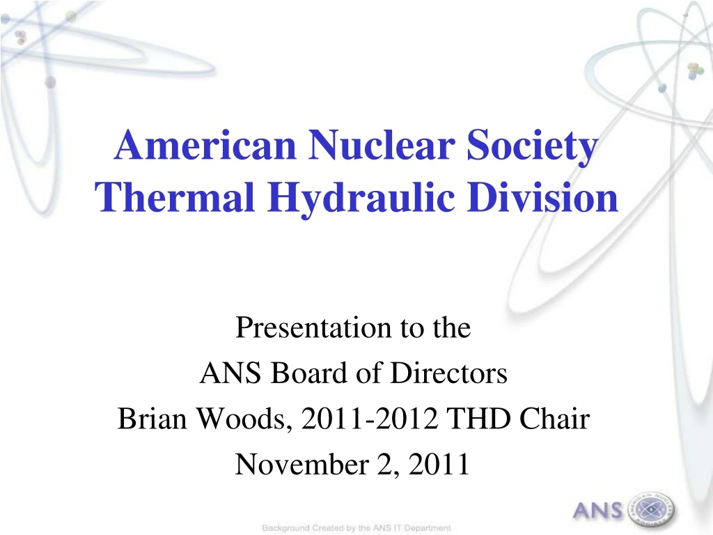 american nuclear society thermal hydraulic division