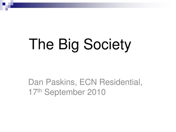 Dan Paskins, ECN Residential, 17 th September 2010