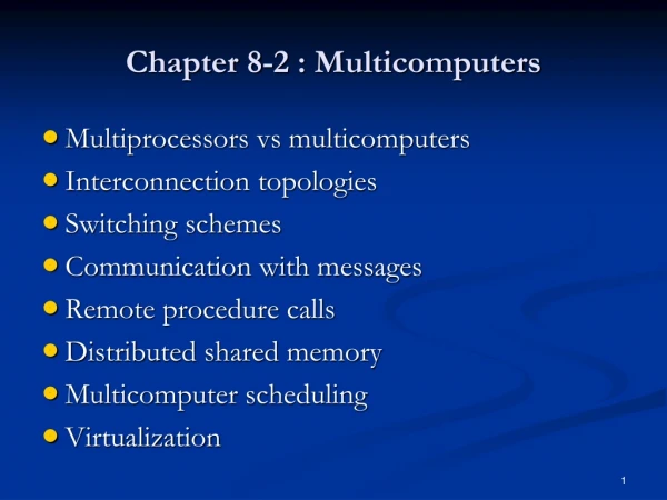 Chapter 8 -2 : Multi computers