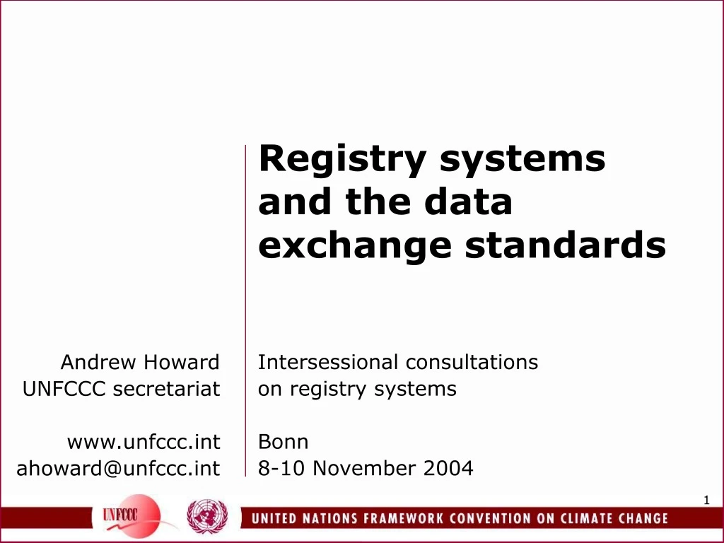 registry systems and the data exchange standards