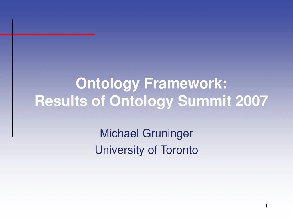 ontology framework results of ontology summit 2007