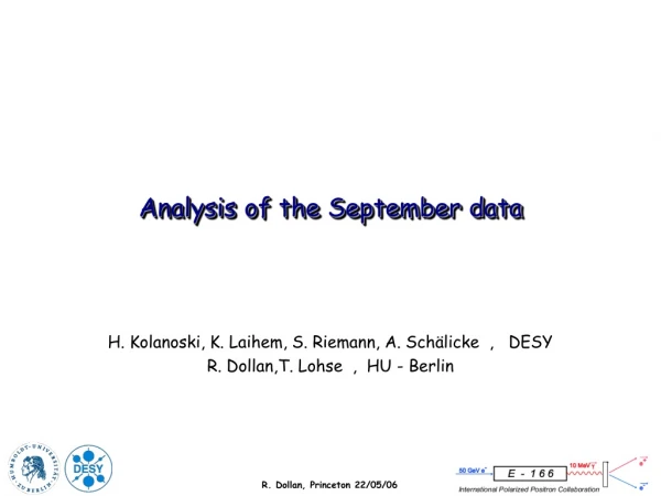 Analysis of the September data