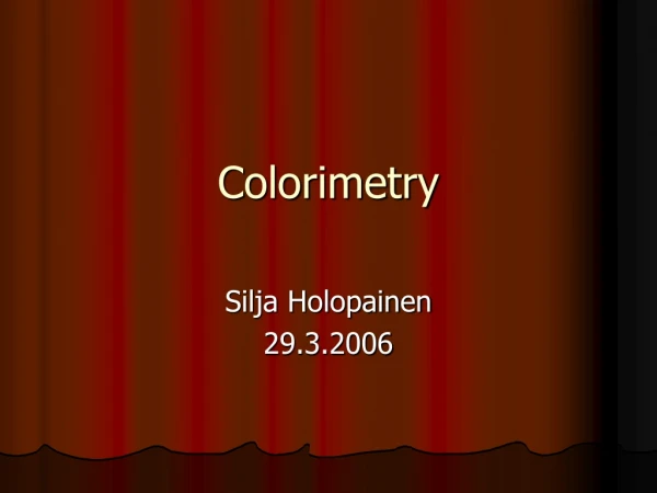 Colorimetry