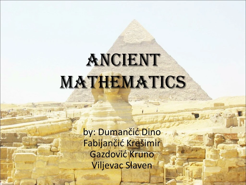 ancient mathematics