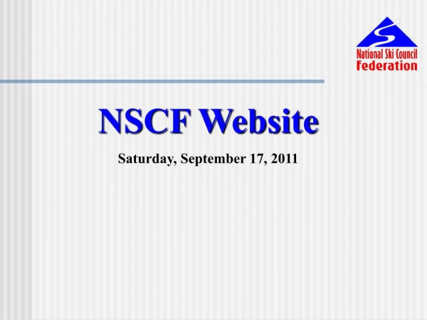 NSCF Website Saturday, September 17, 2011