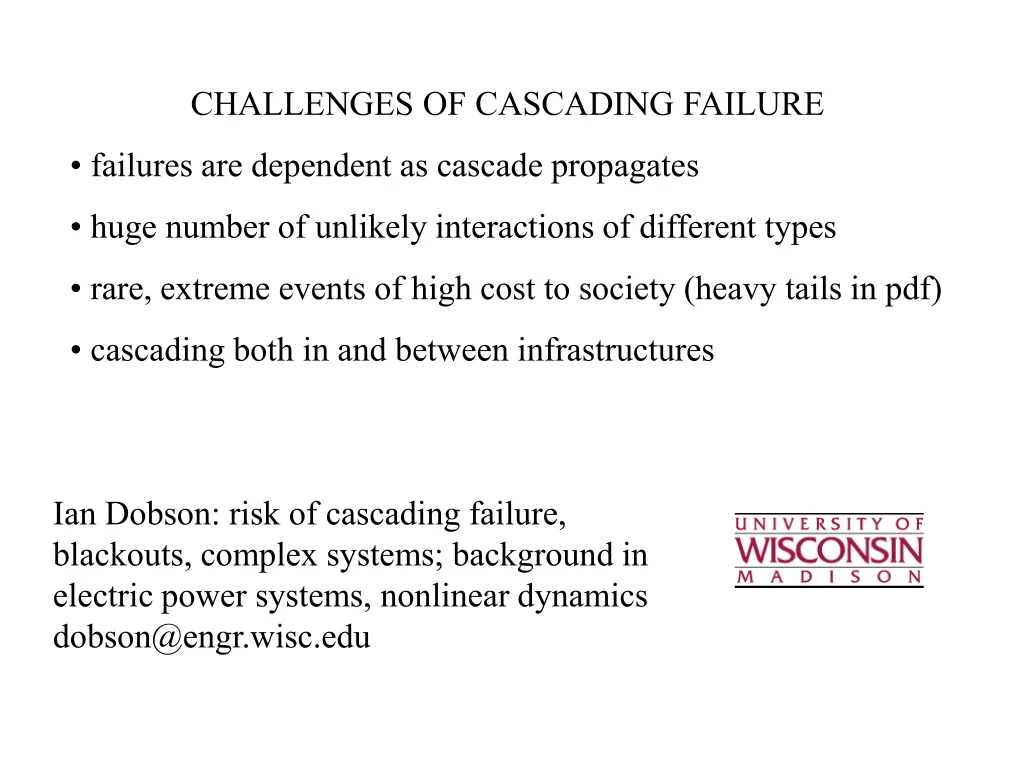challenges of cascading failure failures