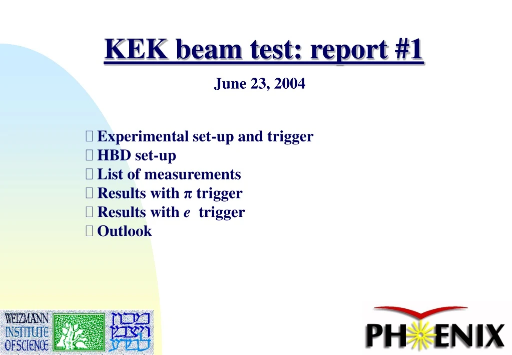 kek beam test report 1