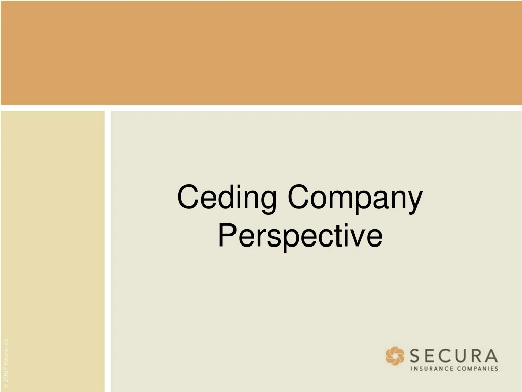 ceding company perspective