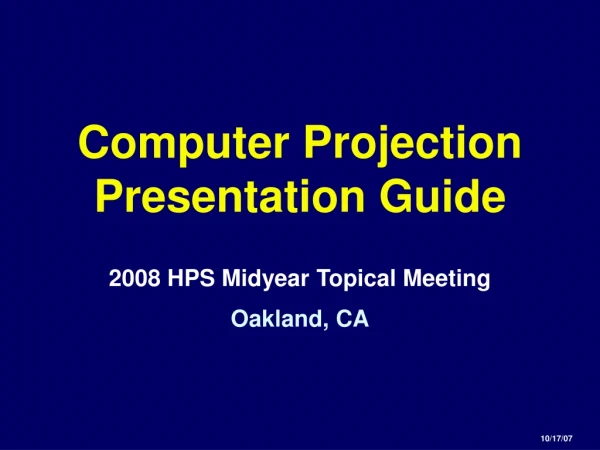 Computer Projection Presentation Guide