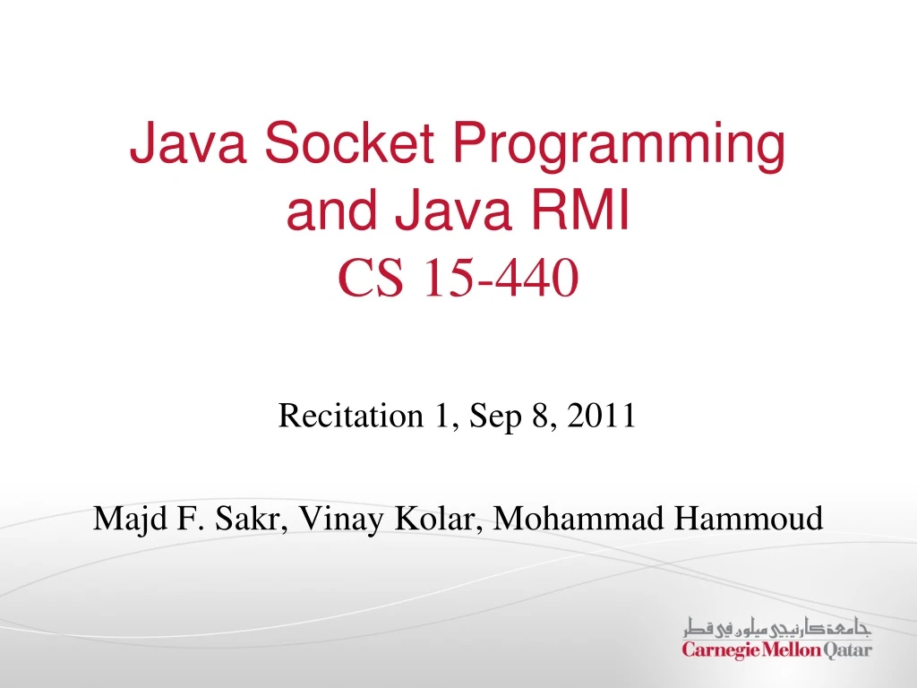 java socket programming and java rmi cs 15 440
