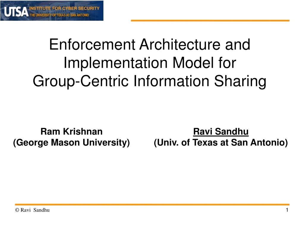 enforcement architecture and implementation model