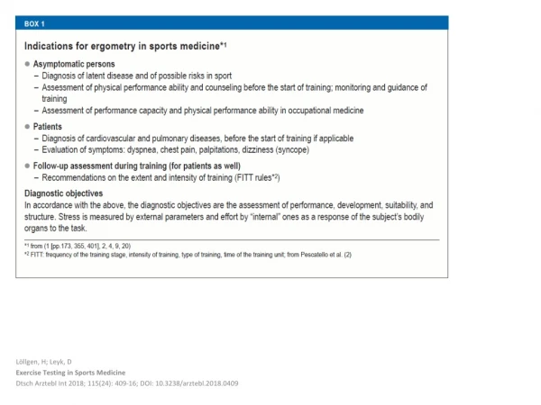 Löllgen , H; Leyk , D Exercise Testing in Sports Medicine