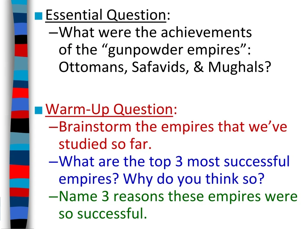essential question what were the achievements