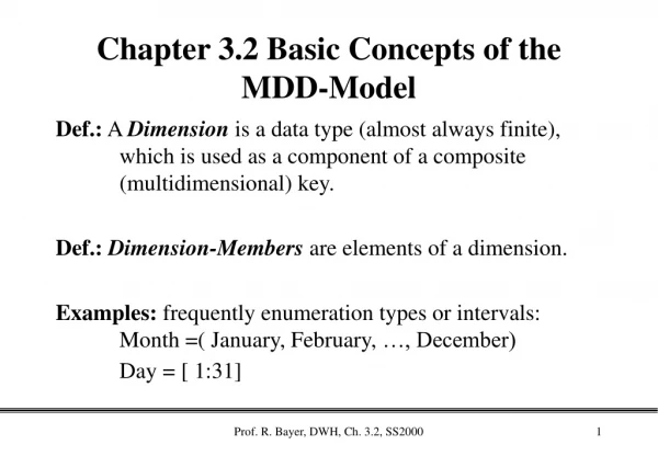 Chapter 3.2 Basic Concepts of the MDD-Model