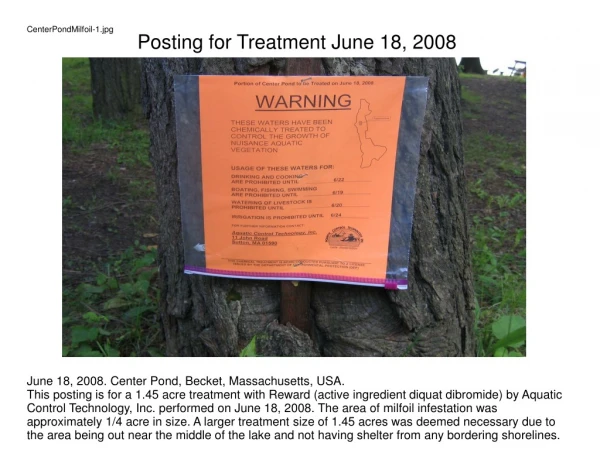 Posting for Treatment June 18, 2008