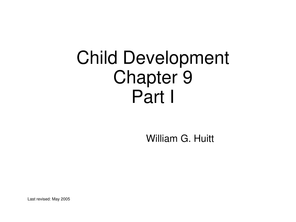 child development chapter 9 part i