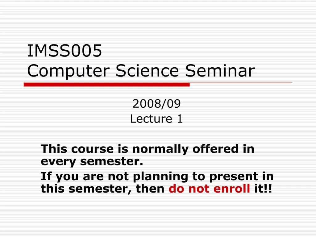 imss005 computer science seminar