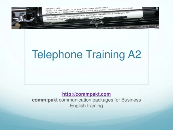 Telephone Training A2