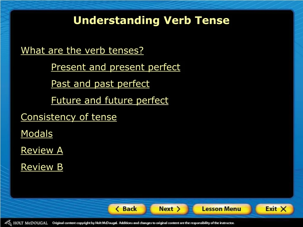 understanding verb tense