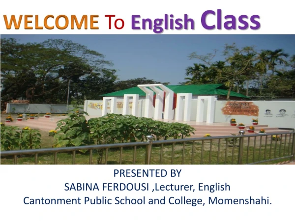 WELCOME To English Class C class