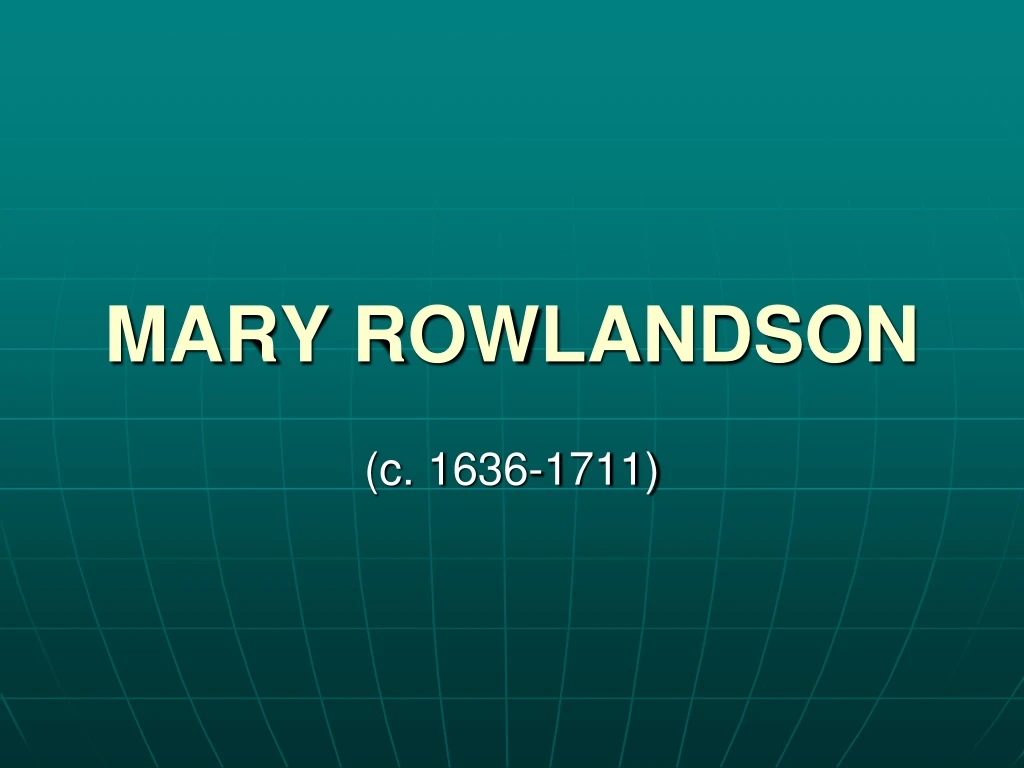 mary rowlandson