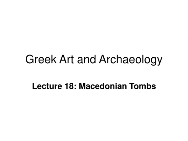 Greek Art and Archaeology