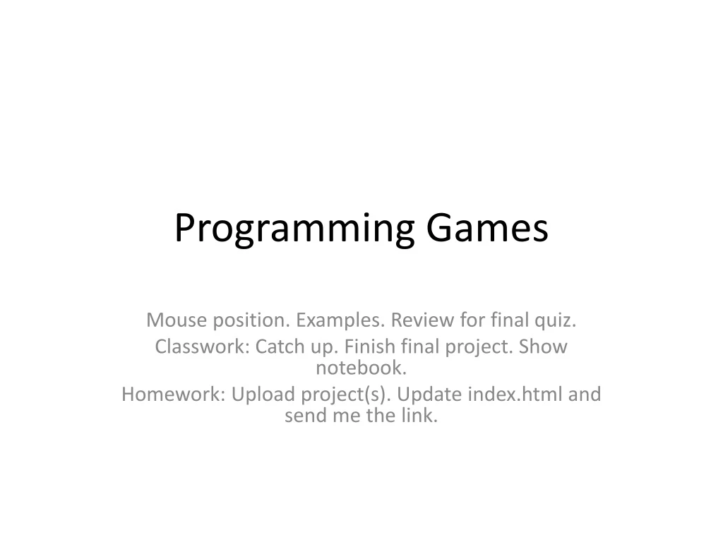 programming games