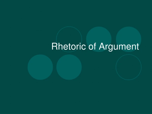 Rhetoric of Argument