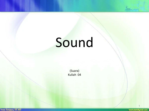Sound (Suara) Kuliah 04