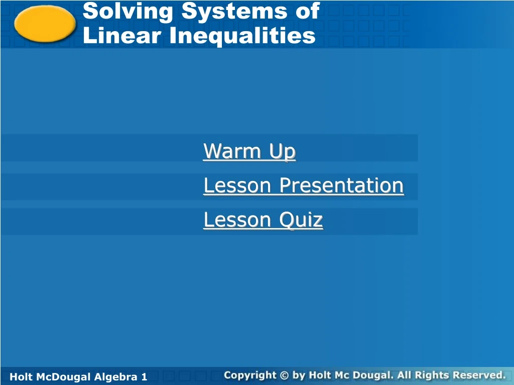 solving systems of linear inequalities