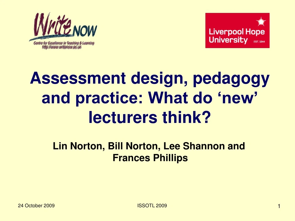 assessment design pedagogy and practice what do new lecturers think