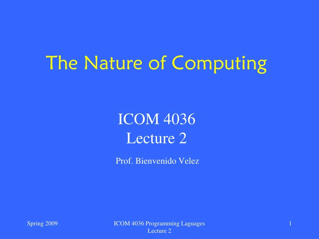 the nature of computing