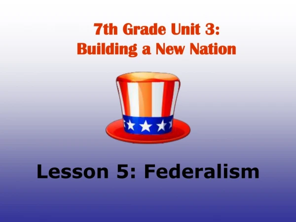 7th Grade Unit 3: Building a New Nation