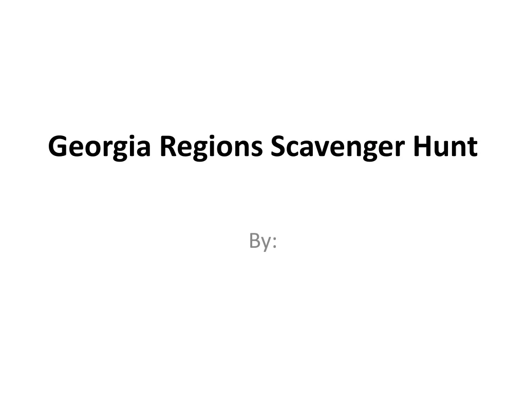 georgia regions scavenger hunt