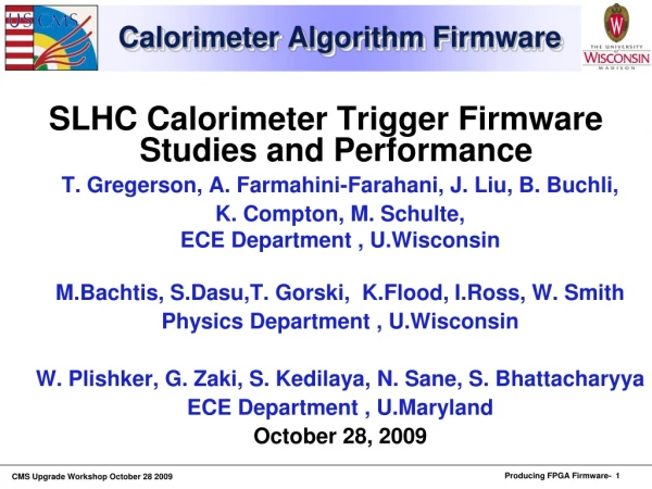 Calorimeter Algorithm Firmware