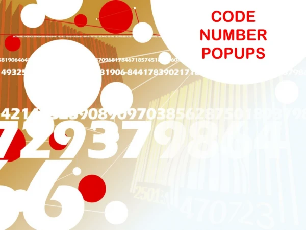 CODE NUMBER POPUPS